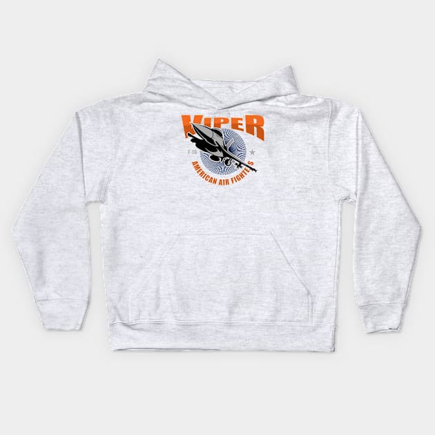 F-16 Viper Patch Kids Hoodie by TCP